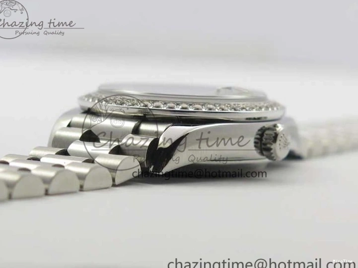 MiroTime 0405 Datejust 31mm 278275 SS Crystal Bezel BP Maker Best Edition Black Dial Crystal on SS President Bracelet Popular 3097